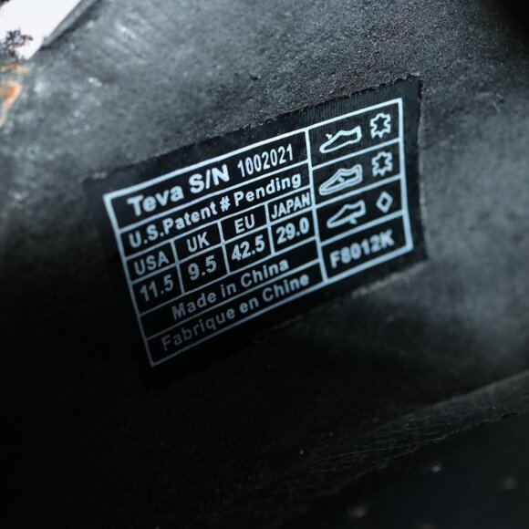 Teva Womens Riviera Sandals Size 11.5 Black Leather Strappy Cork Wedge Heel Shoe - Picture 12 of 12